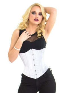 Dita white satin corset