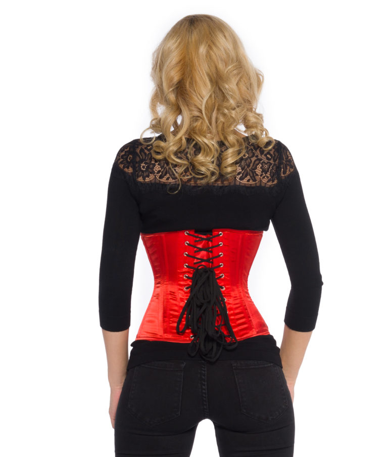 Emma Red Satin Underbust Steel Boned Corset | Glamorous Corset