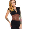 Bella Brown Leather Corset with Studs