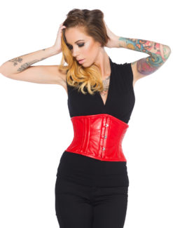 Bella Red Leather Corset