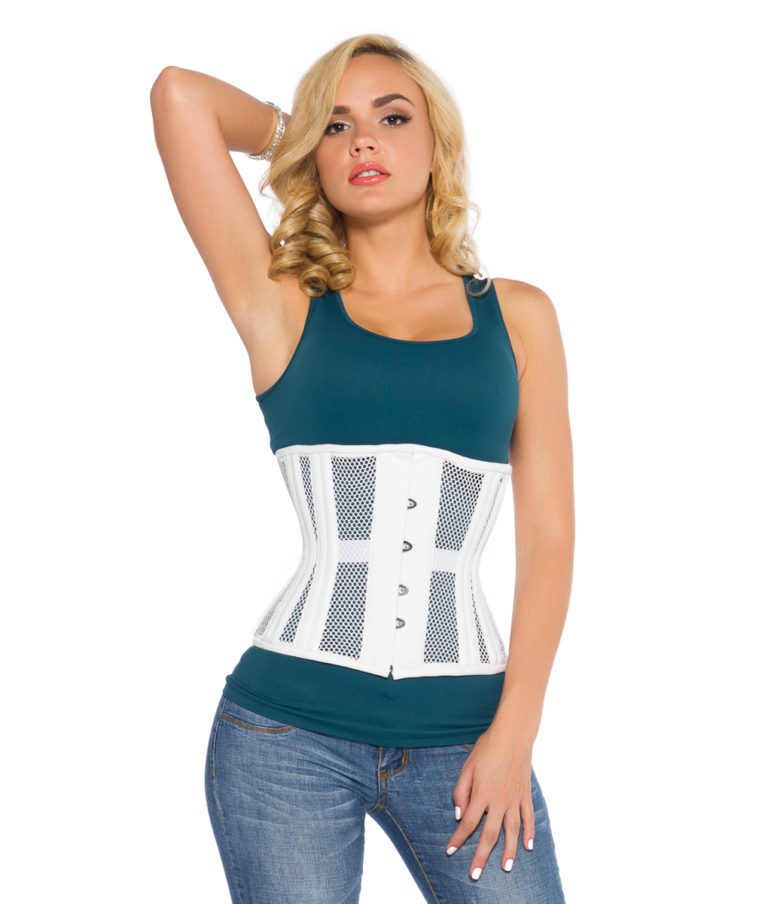 white mesh corset top