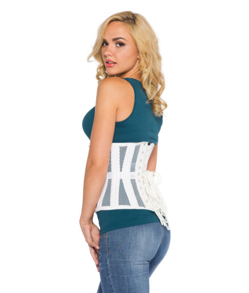 white mesh corset top