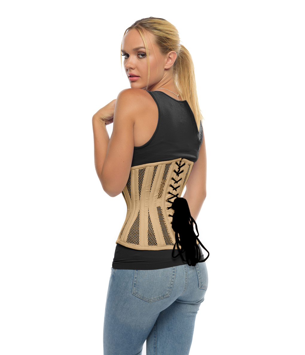 Backless Lace-up Corset Top - Beige – LibertyR0se