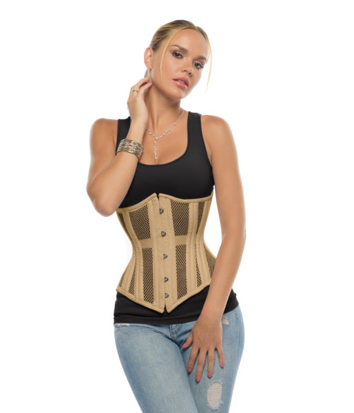 Lara Beige Mesh Underbust Steel Boned Corset Glamorous Corset